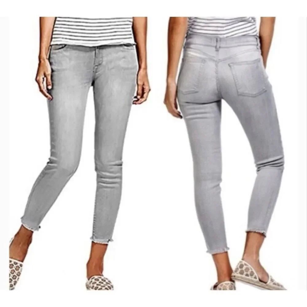 DL1961 Florence intrasculpt grey crop mid rise skinny jeans 27